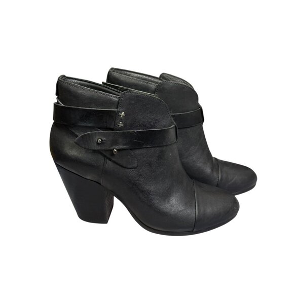 Rag & Bone Harrow Black Leather Ankle Boots | Size EU 40 -US 9.5 | Made in Italy - Picture 7 of 10
